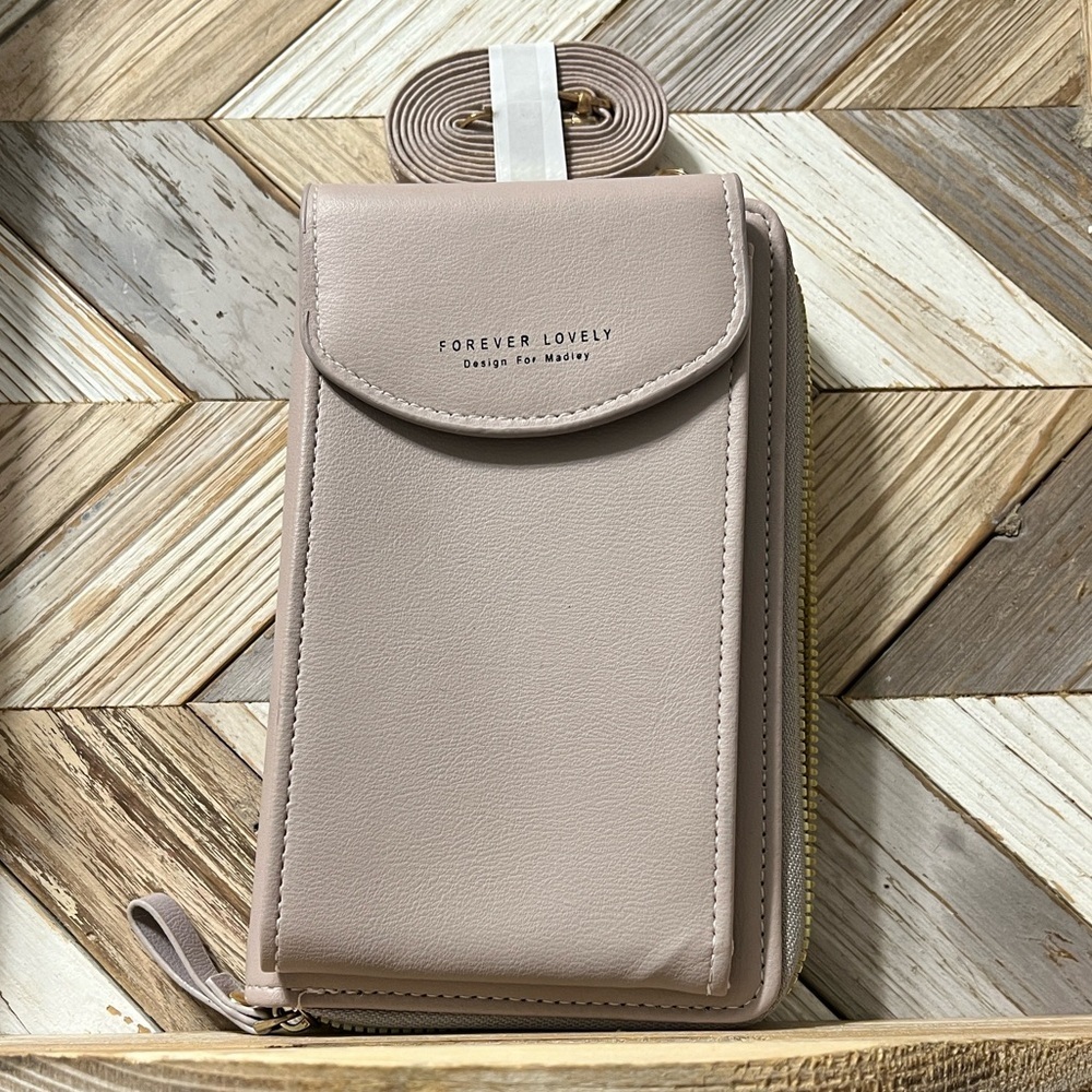 Taupe Crossbody Wallet by Forever Lovely